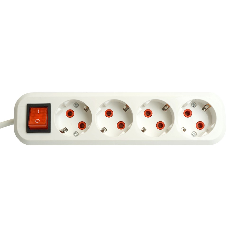 Колодки и удлинители, тройники Удлинитель STEKKER трехместный с/з с выключ. HM07-31-05 5м Home (У16А-002) белый 49355 