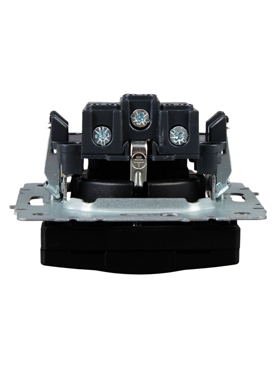 IEK Brite Черный Розетка IEK BRITE с/з с шторками и крышкой 16А IP20 РСбш10-3-БрЧ черный BR-R16-16-K02