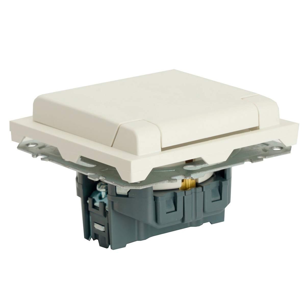 Эмили - Розетки и выключатели Stekker Розетка 1-ая с крышкой с защ. штор с/з STEKKER Эмили RST16-5112-01 белый фарфор soft touch 49881