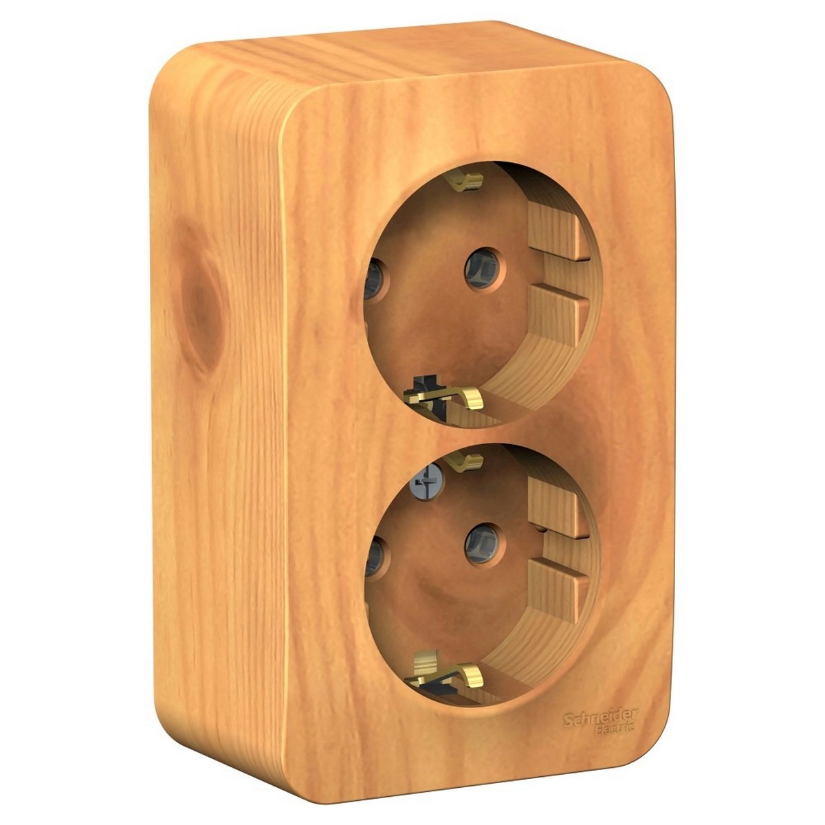 Blanca ясень розетки и выключатели Розетка SE Blanca 2-ая Ясень наружный с/з. без шторок изолир. пластина BLNRA010215