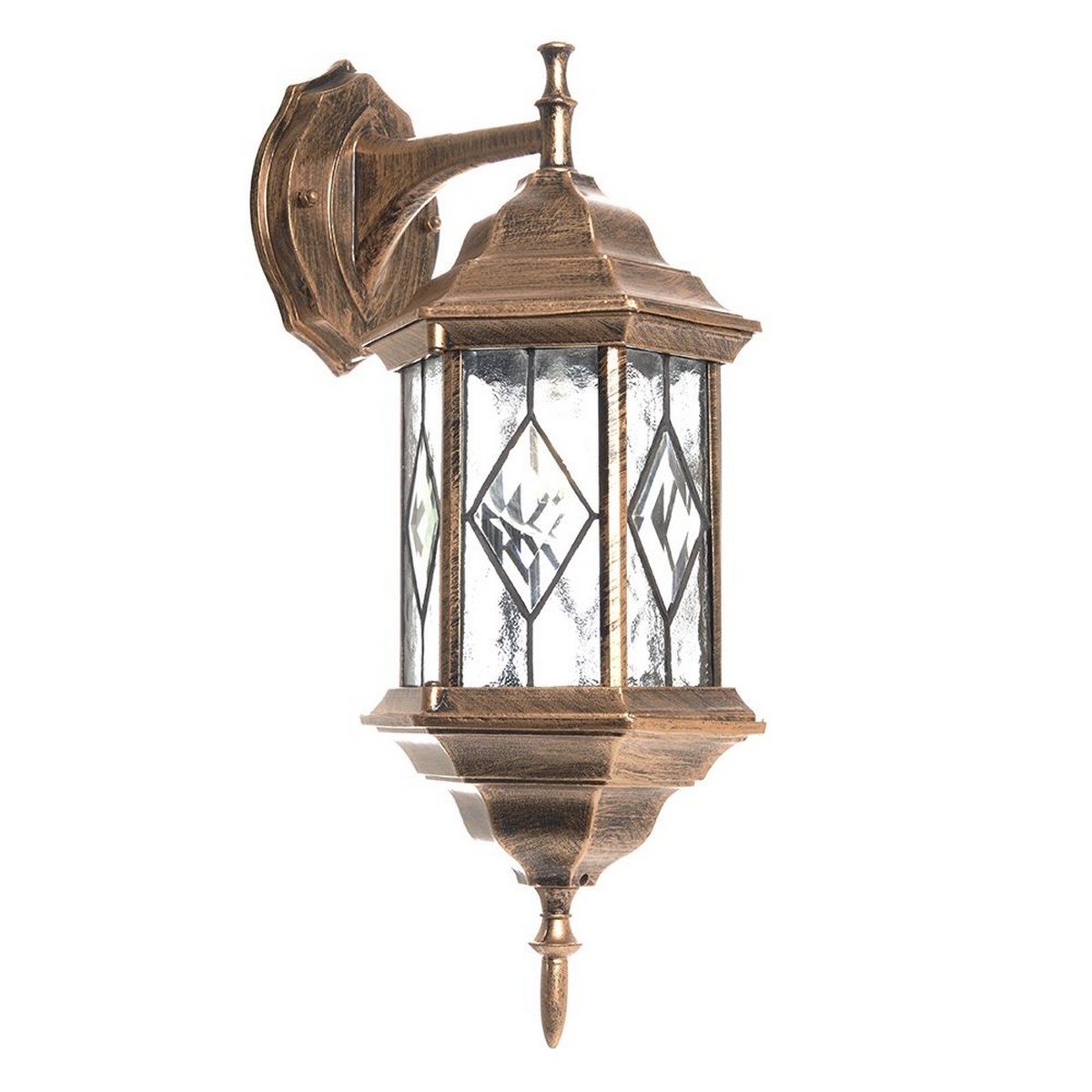 Уличные настенные светильники Светильник садово-парковый Feron PL122 на стену вниз 60W E27 черное золото 11344 