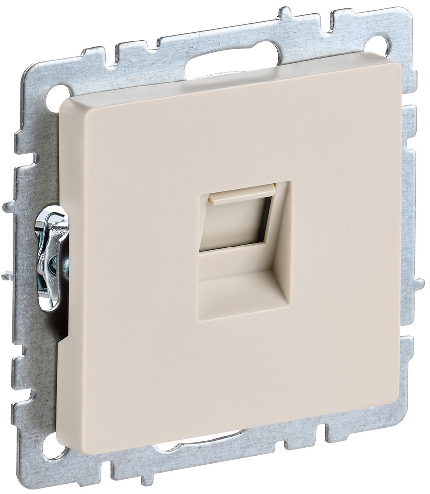 IEK Brite Бежевый Розетка IEK BRITE компьютерная RJ45 кат.5E РК10-БрКр бежевый BR-K10-1-K10