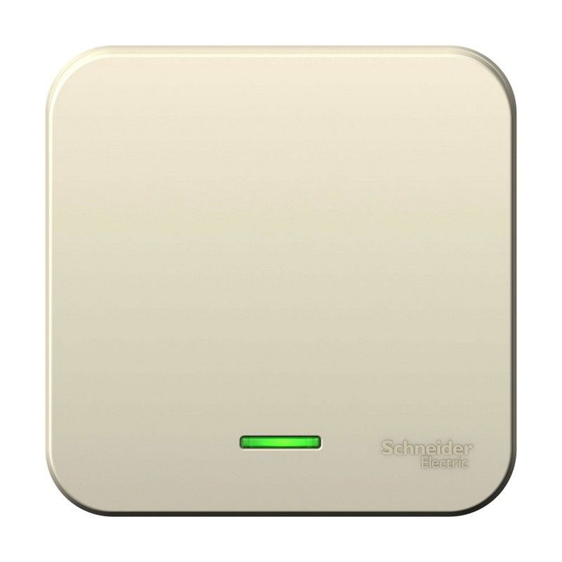 Blanca молочные розетки и выключатели Выключатель SE Blanca 1-клавишный Молочный наружный с подсветкой 6А BLNVA061102