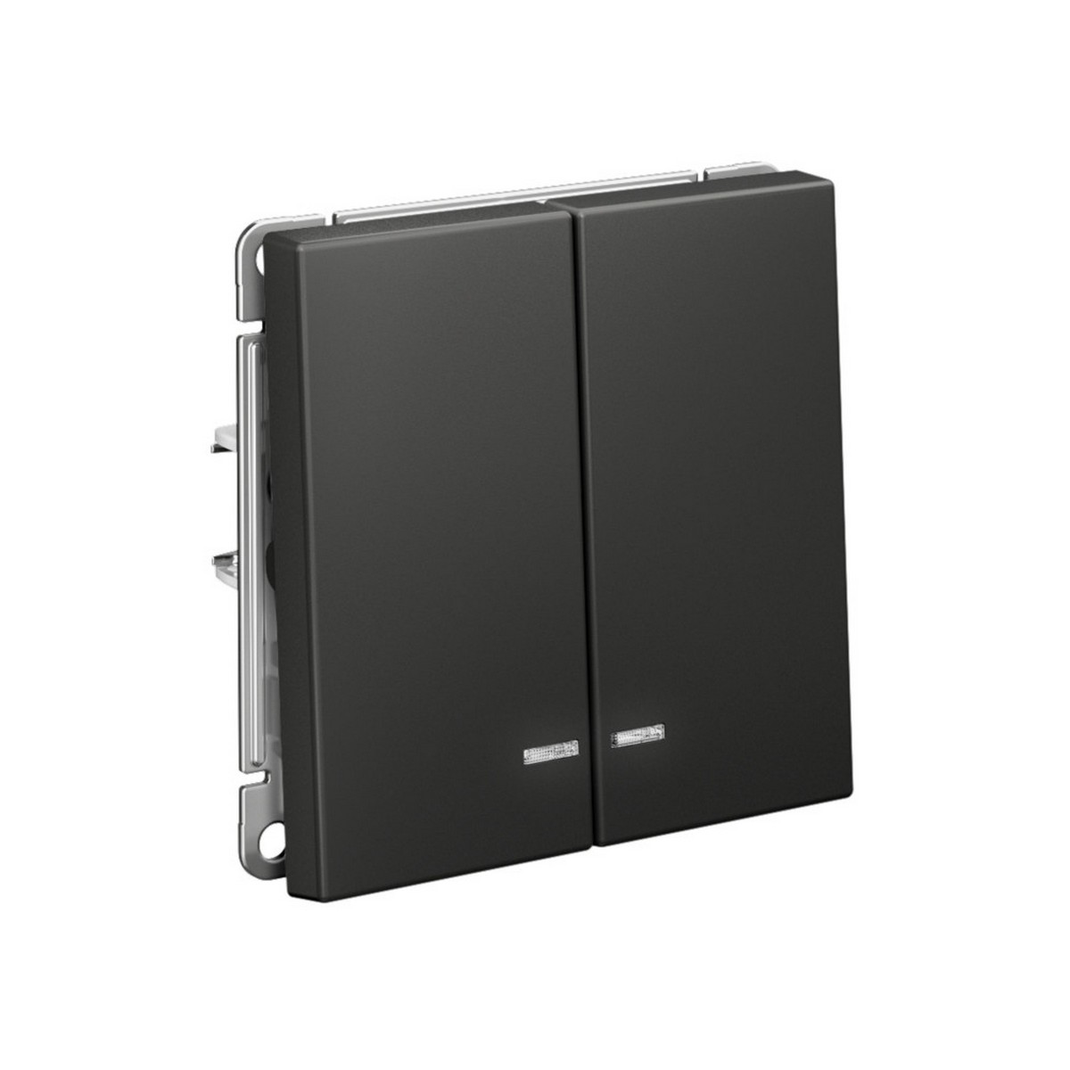 ArtGallery Базальт Выключатель SE ArtGallery Базальт 2-клавишный с подсветкой быстрозажим. клем. GAL001453S