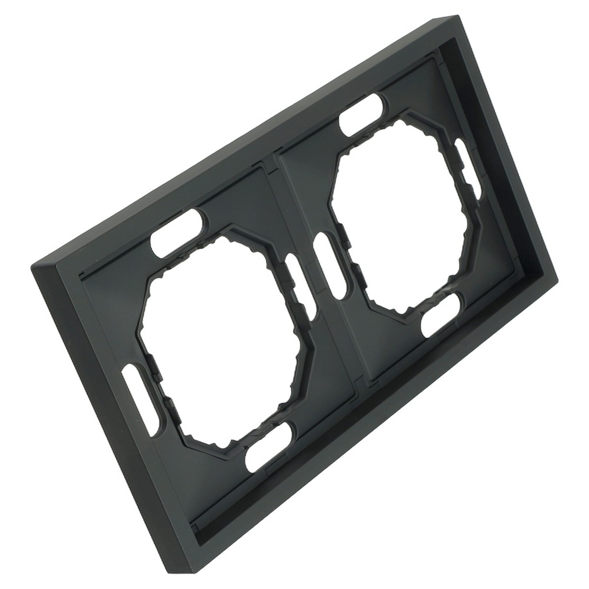 Эмили - Розетки и выключатели Stekker Рамка 2-ая STEKKER Эмили PFR00-5002-05 черный уголь soft touch 49859