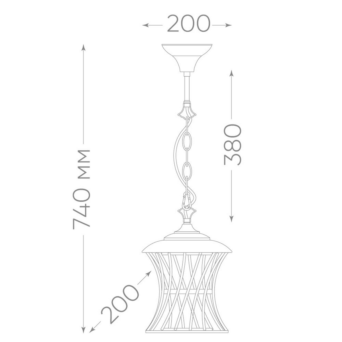 Уличные светильники на цепочке Светильник садово-парковый Feron PL525 на цепочке 60W E27 230V черный 11620 