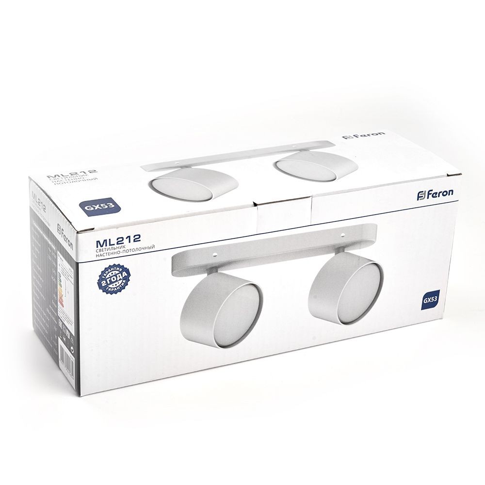 Светильники споты светодиодные Светильник спот Feron ML212 настенно-потолочный GX53 белый 41476 