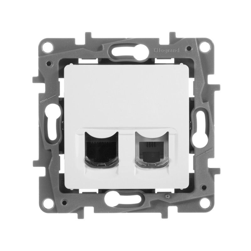 Legrand Etika Белый Розетка телефон + компьютер Legrand Etika белый (RJ11+RJ45) 5 кат. UTP 672252