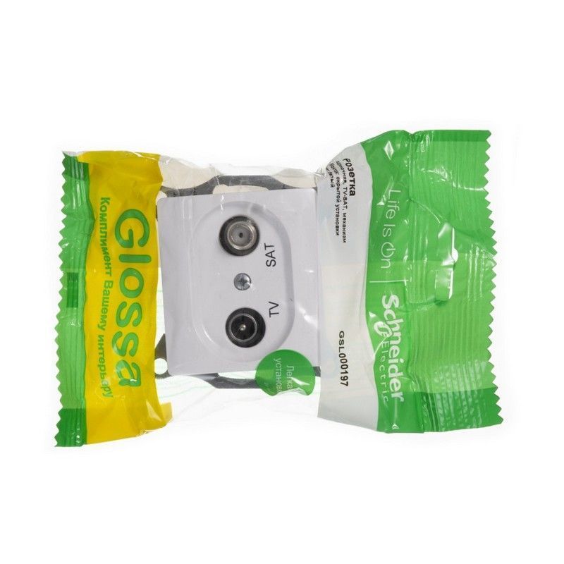 Glossa Белый Розетка Systeme Electric Glossa Белый TV-SAT одиночная 1DB GSL000197