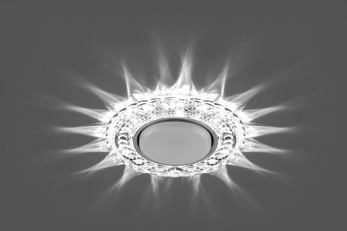 Встраиваемые светодиодные светильники Светильник встраиваемый Feron CD4024 с белой LED подсветкой GX53 прозрачный 29538 