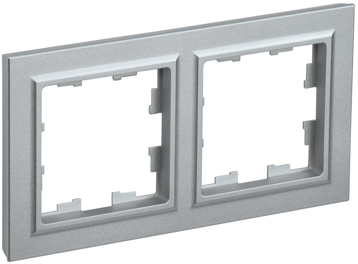 IEK Brite Рамки Рамка IEK BRITE 2-местная РУ-2-БрА алюминий BR-M22-K47