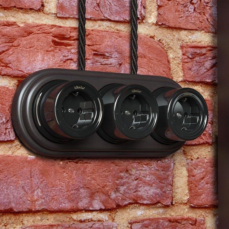 Витой ретро провод (кабель) Ретро кабель Werkel витой 3х2,5 (черный) 50 м W6453608 