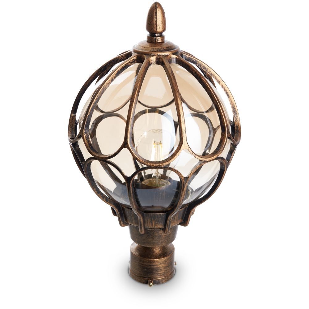 Уличные светильники на столб Светильник садово-парковый Feron PL3803 круглый на столб 60W 230V E27 черное золото 11360