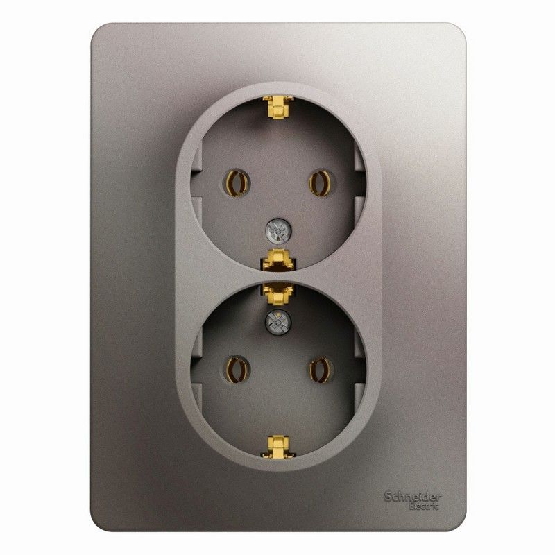 Glossa Платина Розетка Systeme Electric Glossa Платина 2-ая с-з (в сборе) GSL001224