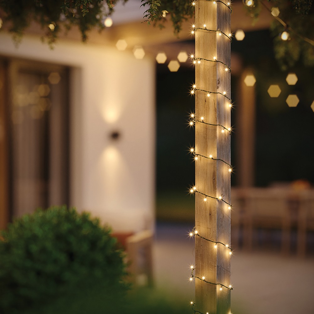 Светодиодная гирлянда Feron CL08 линейная 60м + 3м 230V 5000К c питанием от сети эффектом стробов зеленый шнур 32321