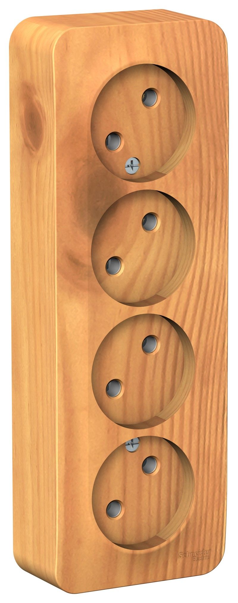 Blanca ясень розетки и выключатели Розетка SE Blanca 4-ая Ясень наружный б/з без шторок изолир. пластина BLNRA000415