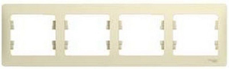 Glossa Бежевый Рамка Systeme Electric Glossa Бежевый 4-я, горизонтальная GSL000204