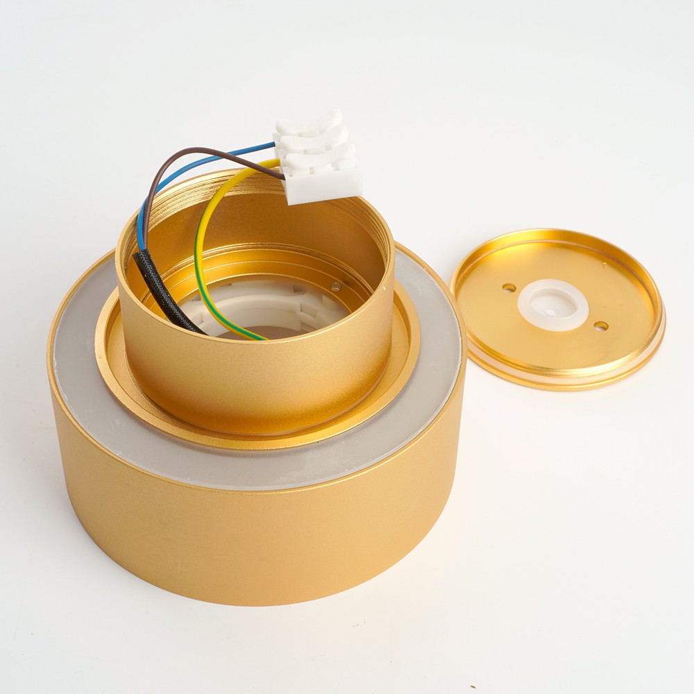 Светильники споты светодиодные Светильник спот потолочный Feron HL367 Barrel AURA 12W GX53 золото IP44 48408 