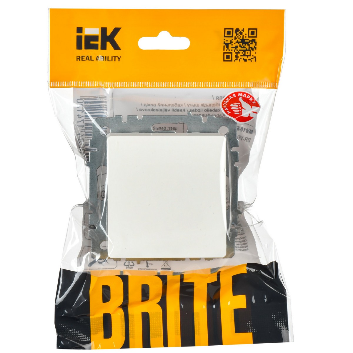 IEK Brite Белый Выключатель IEK BRITE 1-клавишный 10А ВС10-1-0-БрБ белый BR-V10-0-10-K01