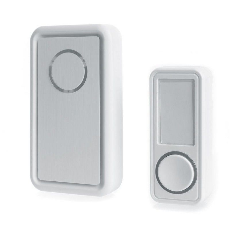 Беспроводные дверные звонки Звонок дверной беспроводной Feron E-379 18 мелодий с регулировкой громкости белый до 100м кнопка IP44 41435 