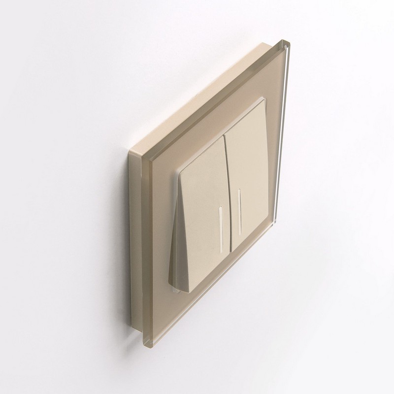 Werkel Шампань механизмы Выключатель Werkel двухклавишный  проходной с подсветкой (шампань) W1122111