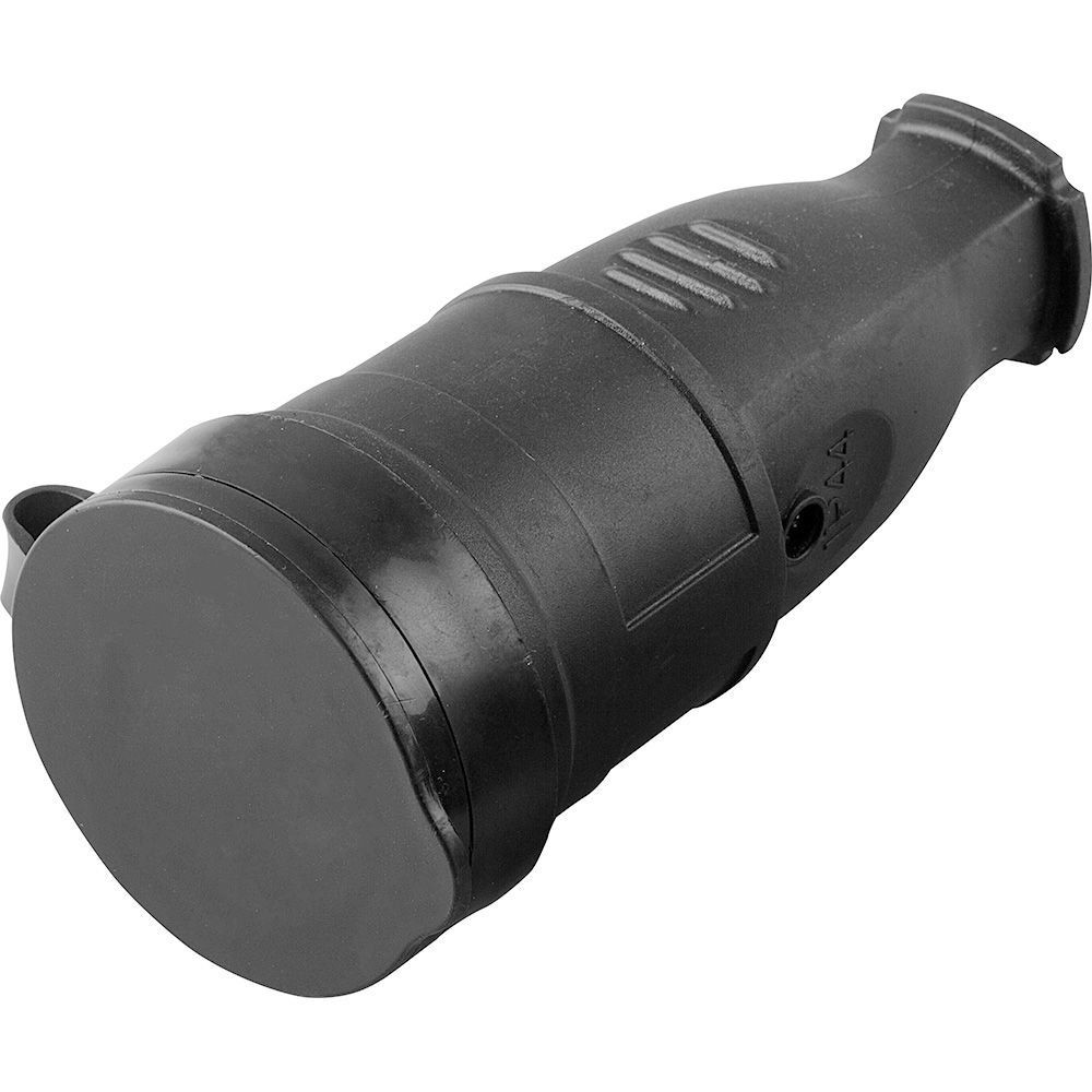 Колодки и удлинители, тройники Розетка переносная 1-местная с/з STEKKER RST16-21-44 (РА 16-005) каучук 250В 16А IP44 черный 32751