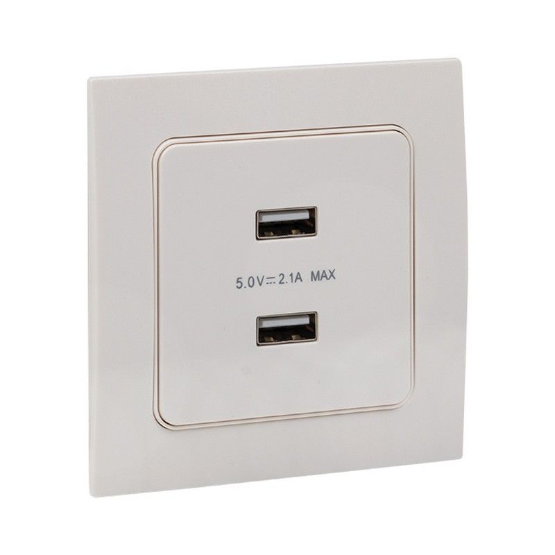 EKF Стокгольм белый Розетка USB EKF PROxima Стокгольм Белый 2-ая 21А  EYR16-028-10-2USB