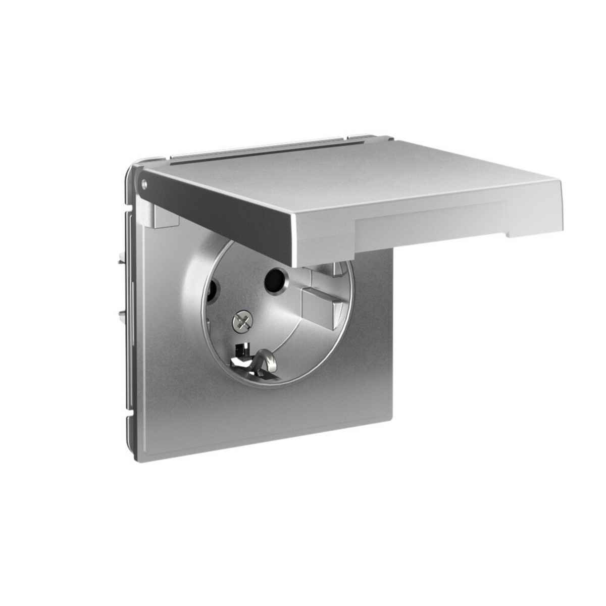 ArtGallery Алюминий Розетка Systeme Electric ArtGallery Алюминий с заземл. со шторк. с крышкой 16А IP20 GAL000346