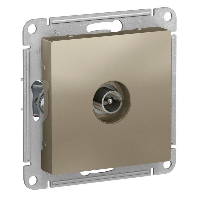 AtlasDesign Шампань Розетка TV Systeme Electric AtlasDesign Шампань антенная одиночная коннектор, ATN000593