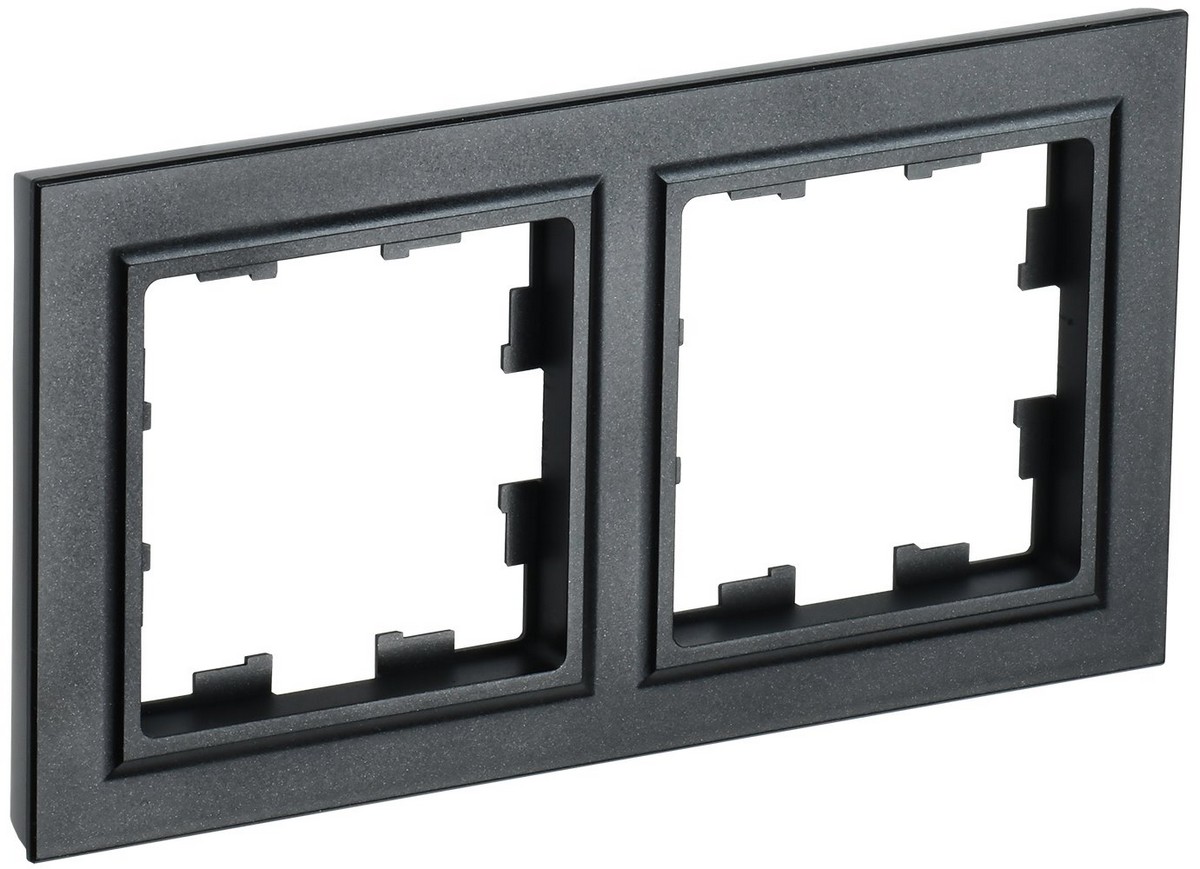 IEK Brite Рамки Рамка IEK BRITE 2-местная РУ-2-БрЧ черный BR-M22-K02