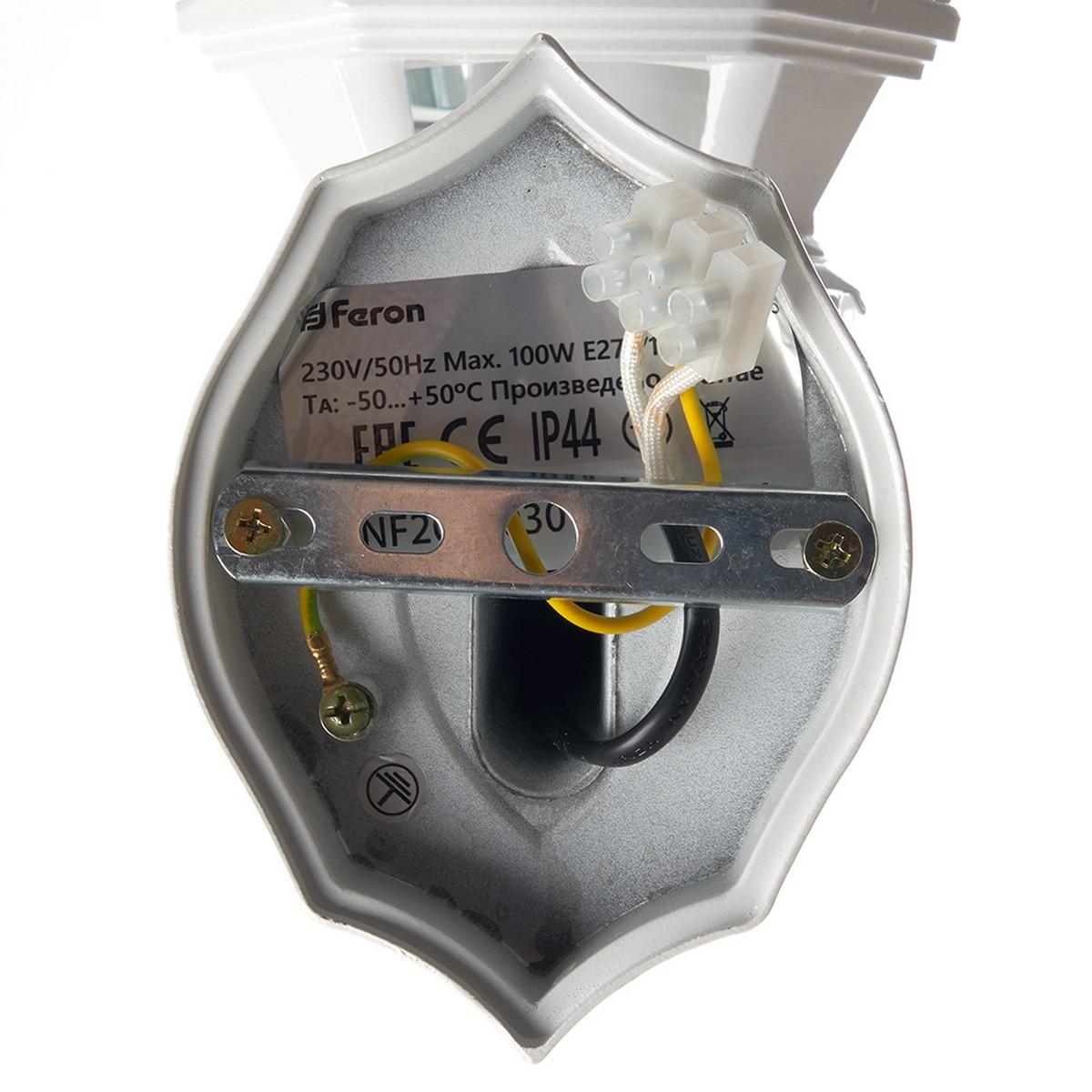 Уличные настенные светильники Светильник садово-парковый Feron PL8101 восьмигранный на стену вверх 100W E27 230V белый 11095 