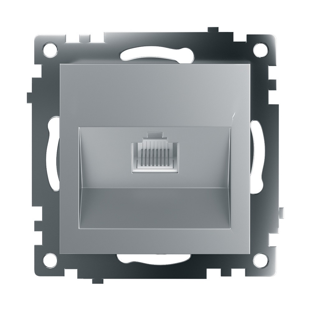 Катрин - Розетки и выключатели Stekker Розетка компьютерная 1-местная RJ-45 STEKKER GLS00-7107-03 Катрин серебро 39585