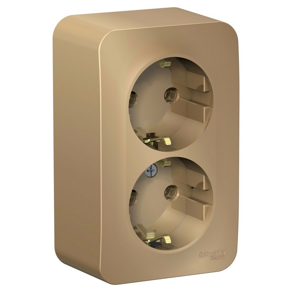 Blanca титан розетки и выключатели Розетка SE Blanca 2-ая Титан наружный с/з без шторок изолир. пластина BLNRA010214