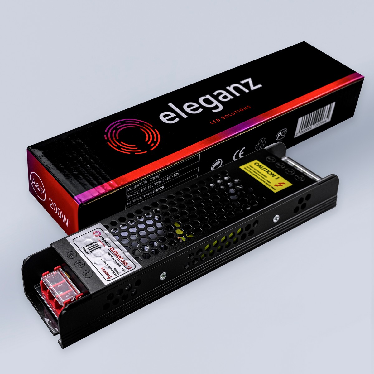 Блоки питания для светодиодной ленты Блок питания для светодиодной ленты Eleganz 12V 200W IP20 сверхузкий 1107 