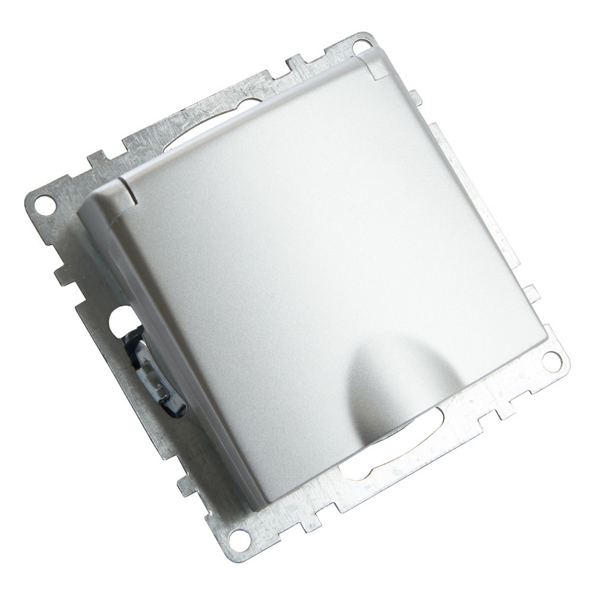 Катрин - Розетки и выключатели Stekker Розетка 1-местная с/з с крышкой STEKKER GLS16-7112-03 16А с защ. шторкой Катрин серебро 39580