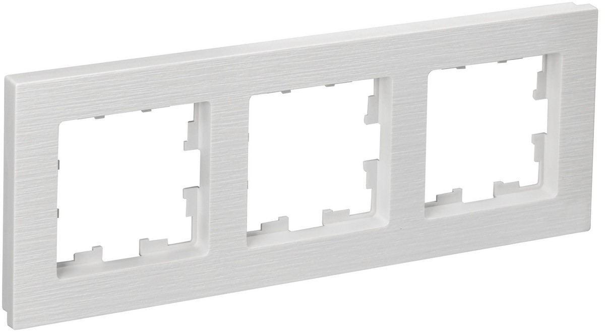 IEK Brite Рамки Рамка IEK BRITE DECOR Белый рифленый 3-м РУ-3-Бр BR-M32-51-K01