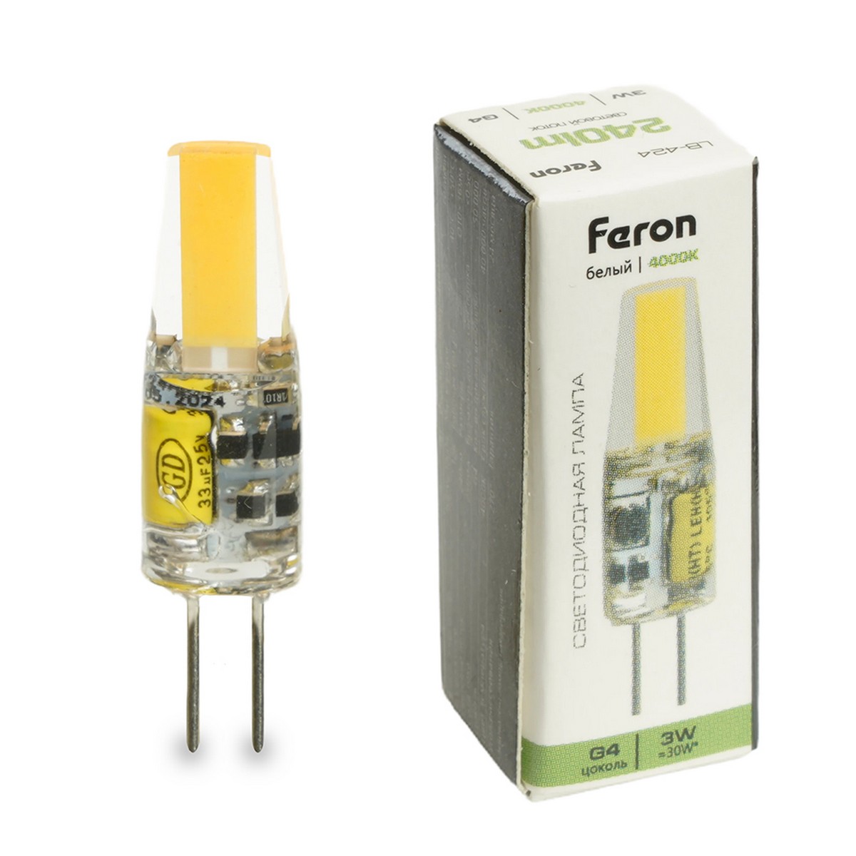 G4 Лампа светодиодная Feron LB-424 G4 3W 12V 4000K 51171 
