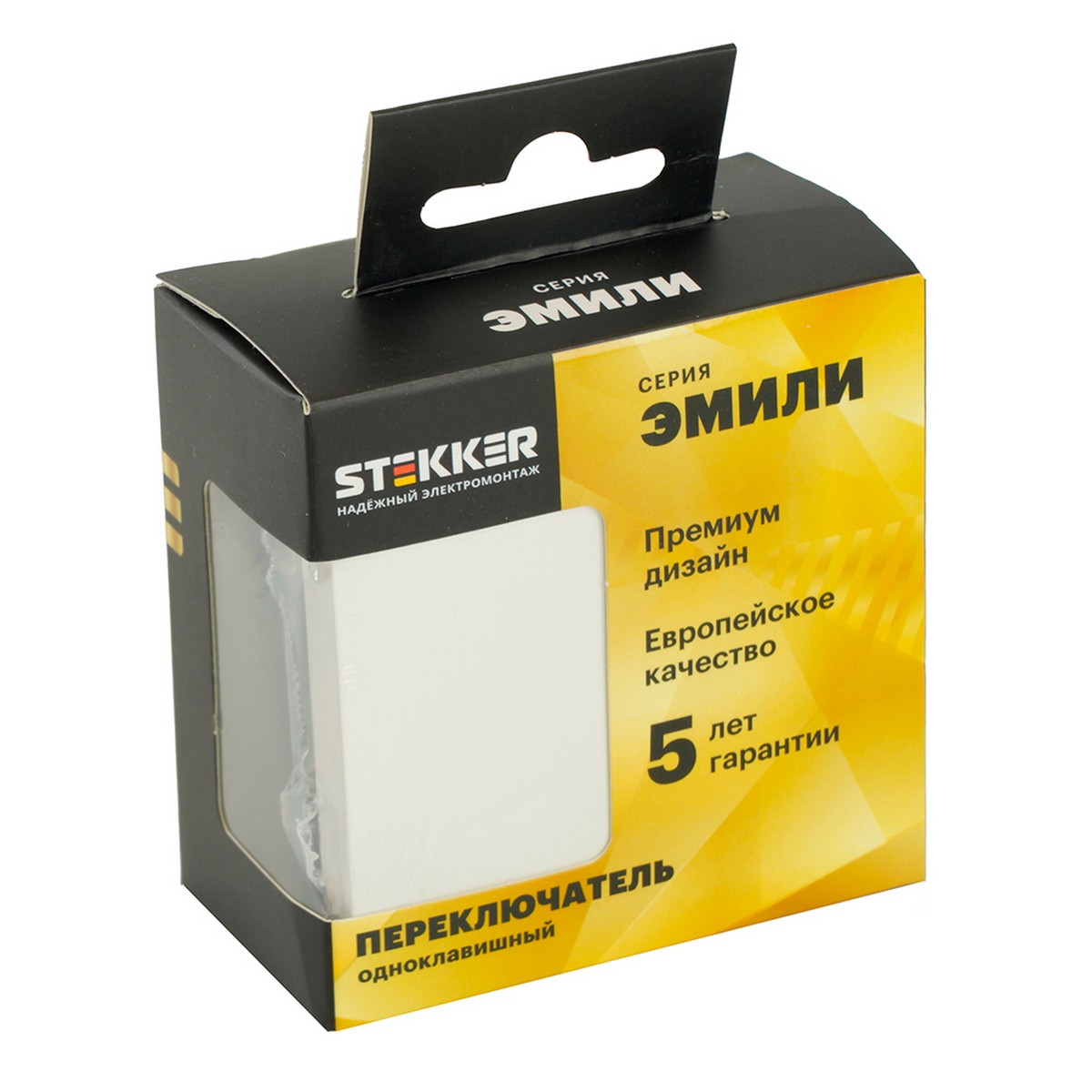 Эмили - Розетки и выключатели Stekker Переключатель 1-клавишный STEKKER Эмили RSW10-5105-01 белый фарфор soft touch 49867