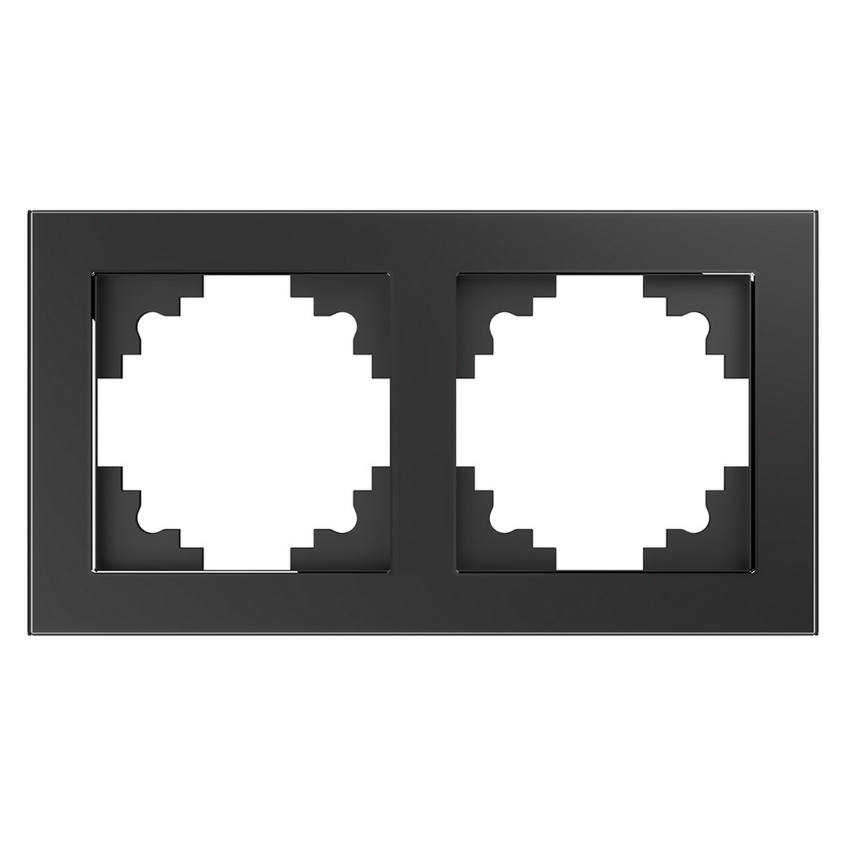 Катрин - Розетки и выключатели Stekker Рамка 2-местная стекло STEKKER GFR00-7002-06  серия Катрин графит 39540