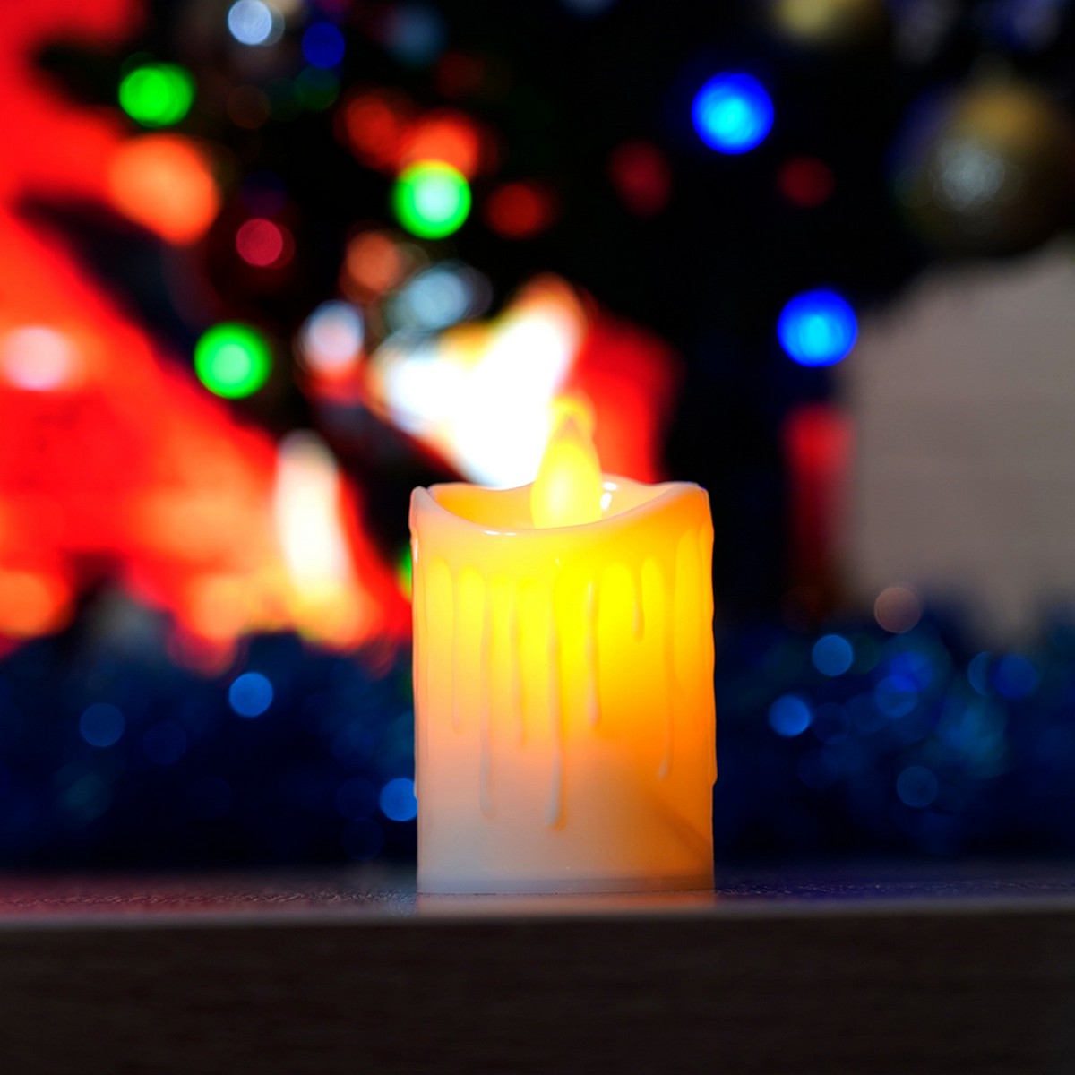 Световая фигура Feron LT134 Свеча "Пламя"1LED (батарейки в компл), 7,5см, белый 51459