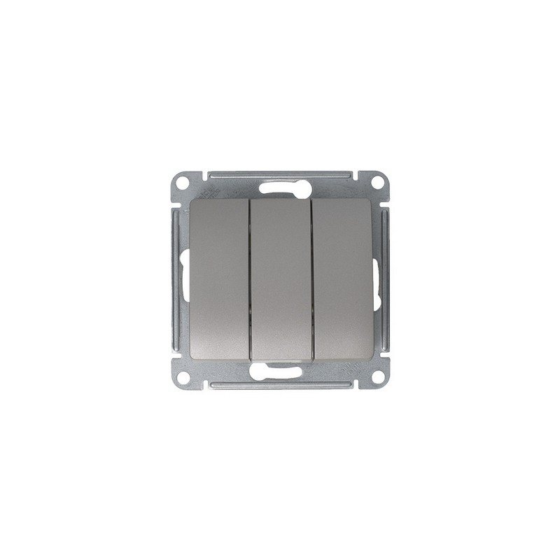 Выключатель 3-клавишный Systeme Electric Glossa Платина GSL001231