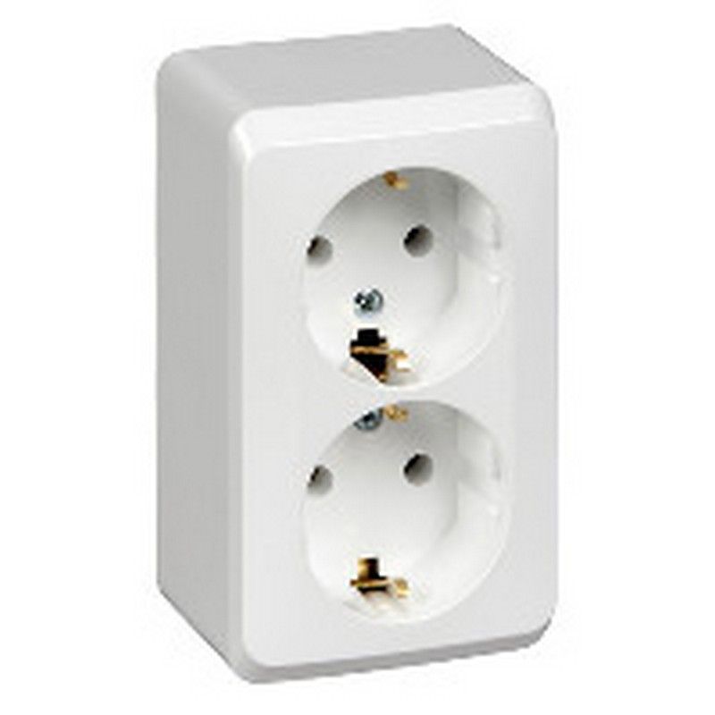 Этюд Белый Розетка 2-ая Systeme Electric Этюд наружный Белый с/з без шторок PA16-007B