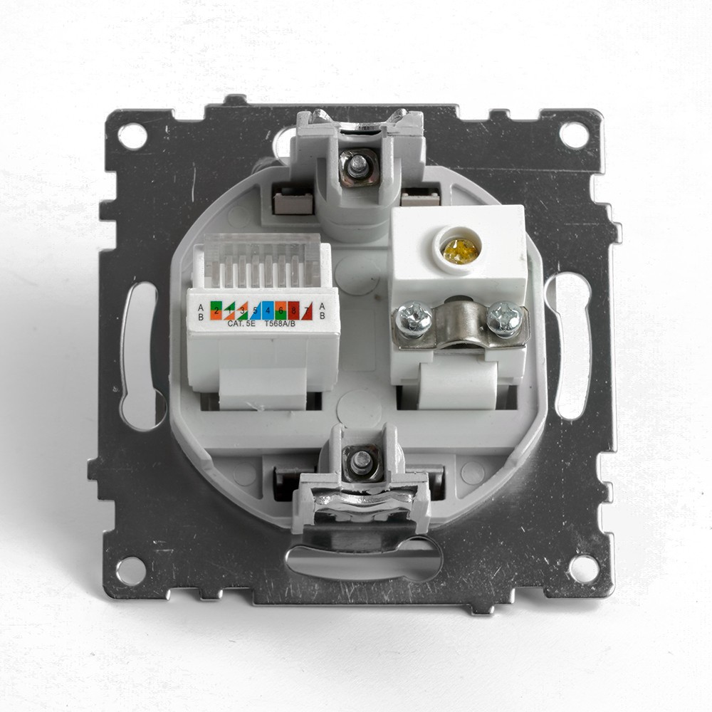 Катрин - Розетки и выключатели Stekker Розетка TV + компьютерная RJ-45 STEKKER GLS00-7106-02 Катрин шампань 49184