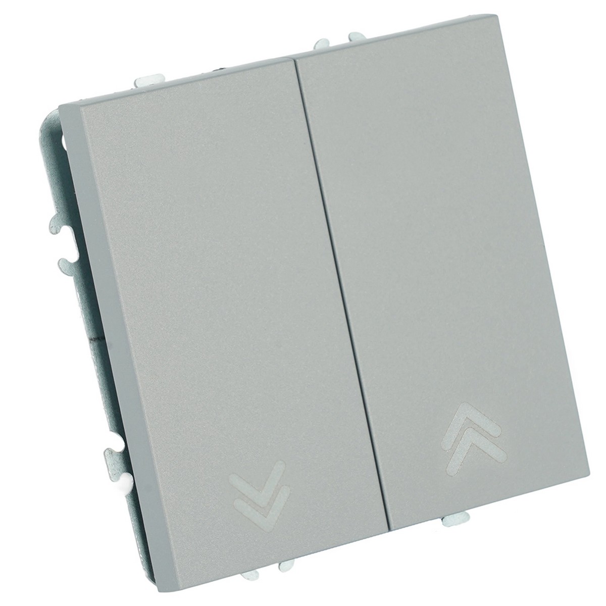 Эмили - Розетки и выключатели Stekker Выключатель 2-кл самовозвратный STEKKER Эмили RSW10-5113-10 платиново-серый soft touch 50329