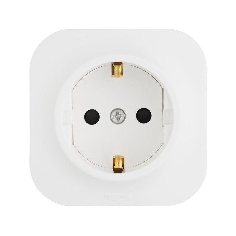 Накладные Розетки и выключатели Legrand Quteo Белый Розетка Legrand Quteo с заземлением без шторкок белая  782211