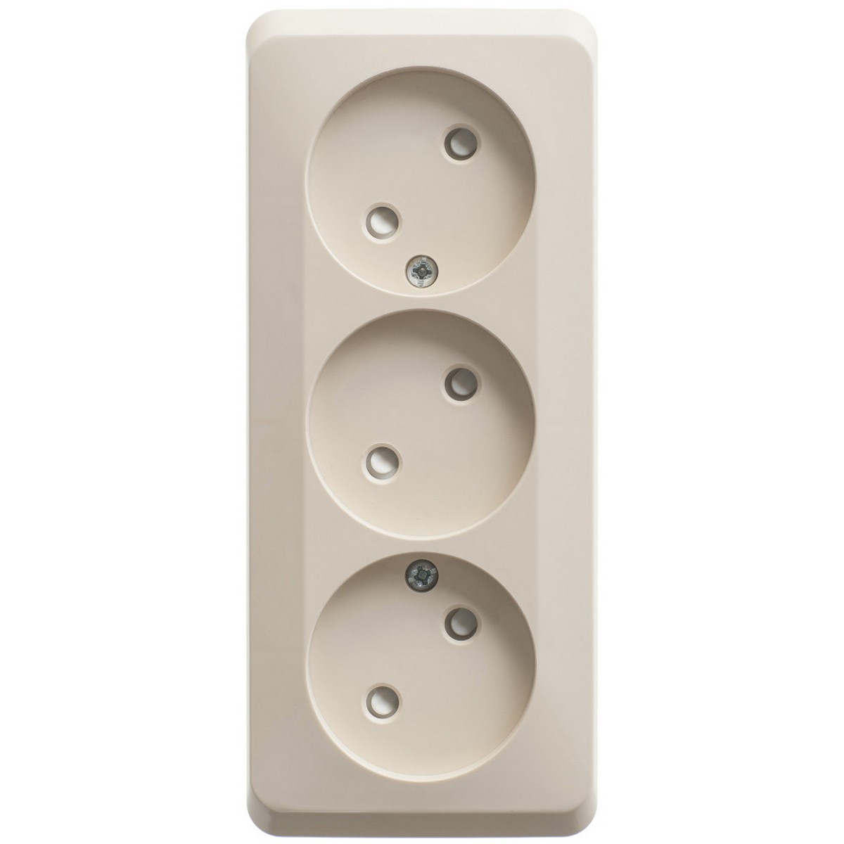 Этюд Кремовый Розетка 3-ая Systeme Electric Этюд наружный Бежевый б/з со шторками 16А 250B PA16-010K