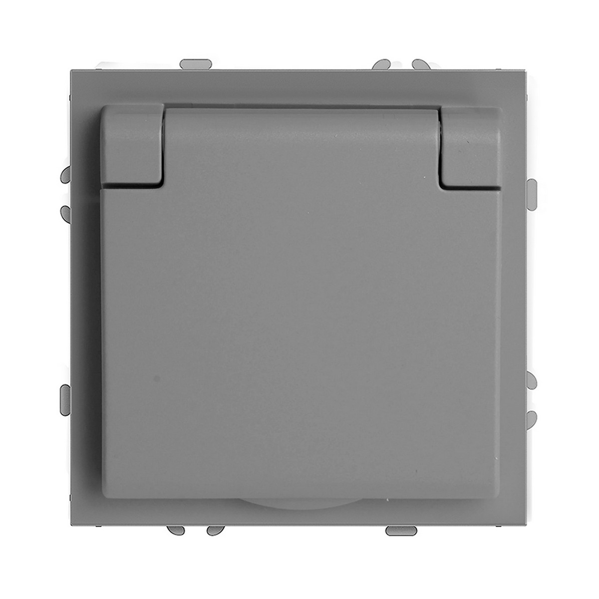 Эмили - Розетки и выключатели Stekker Розетка 1-ая с крышкой с защ. штор б/з STEKKER Эмили RST16-5113-10 платиново-серый soft touch 49956