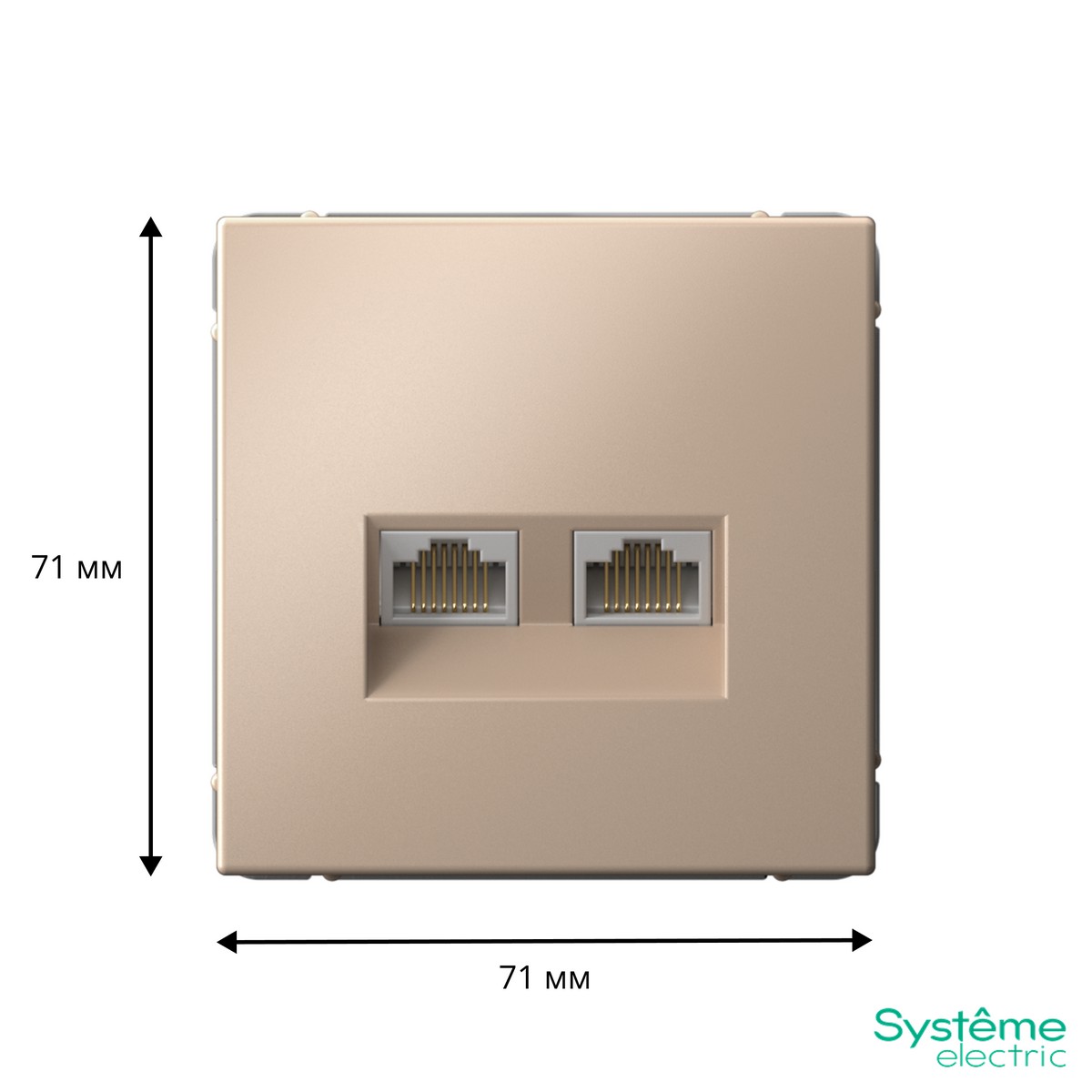 ArtGallery Песочный Розетка Systeme Electric ArtGallery Песочный двойная компьютерная RJ45+RJ45 кат.6А GAL001288