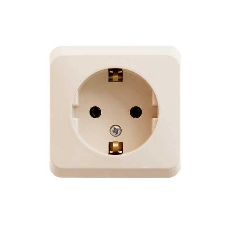Этюд Кремовый Розетка 1-ая Systeme Electric Этюд наружный Бежевый с/з без шторок PA16-003K