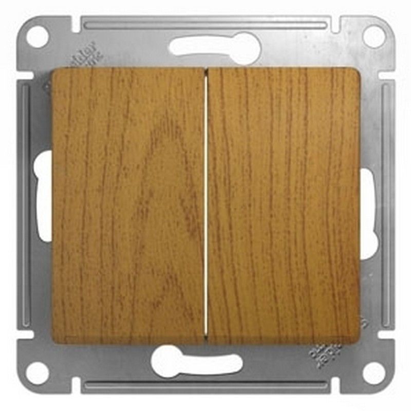 Glossa Дуб Выключатель Systeme Electric Glossa Дерево Дуб 2-клавишный, сх.5 GSL000551